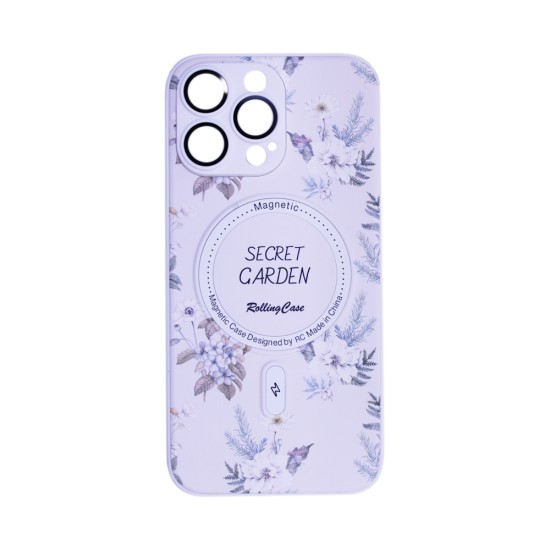 Flower Design Magnetic Case for Apple iPhone 14 Pro Max Pink